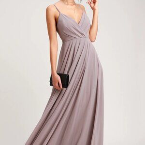 Lulu's All About Love Taupe Maxi Dress